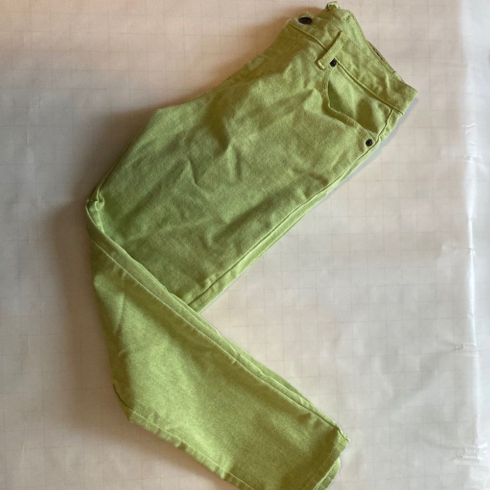 Volcom “What the Twill” Denim Skinny Jeans size US 9/ 29 Highlighter Neon Green